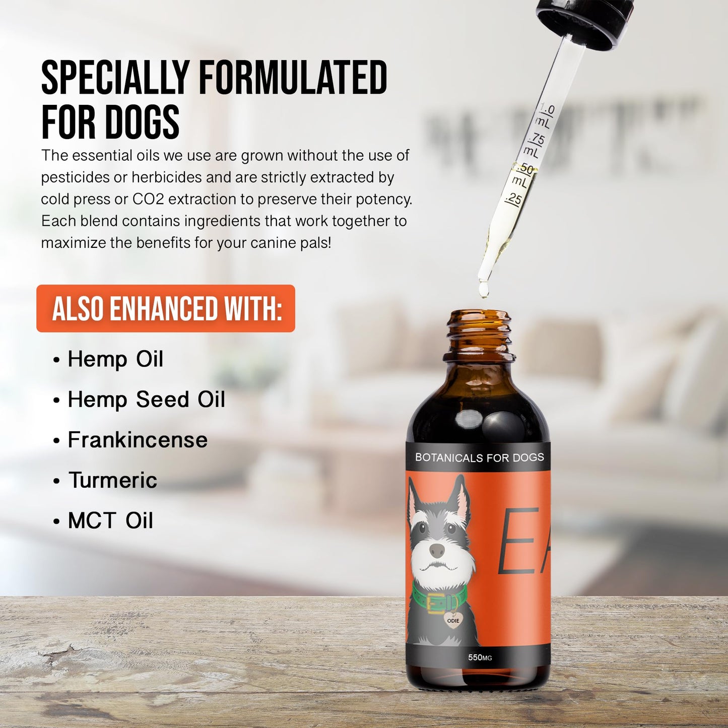 Ease - Hemp Oil for Dogs - Hemp Oil for Canine Mobility, Breathing, Skin, & Daily Comfort - Balance & Defenses - 100% Natural Drops