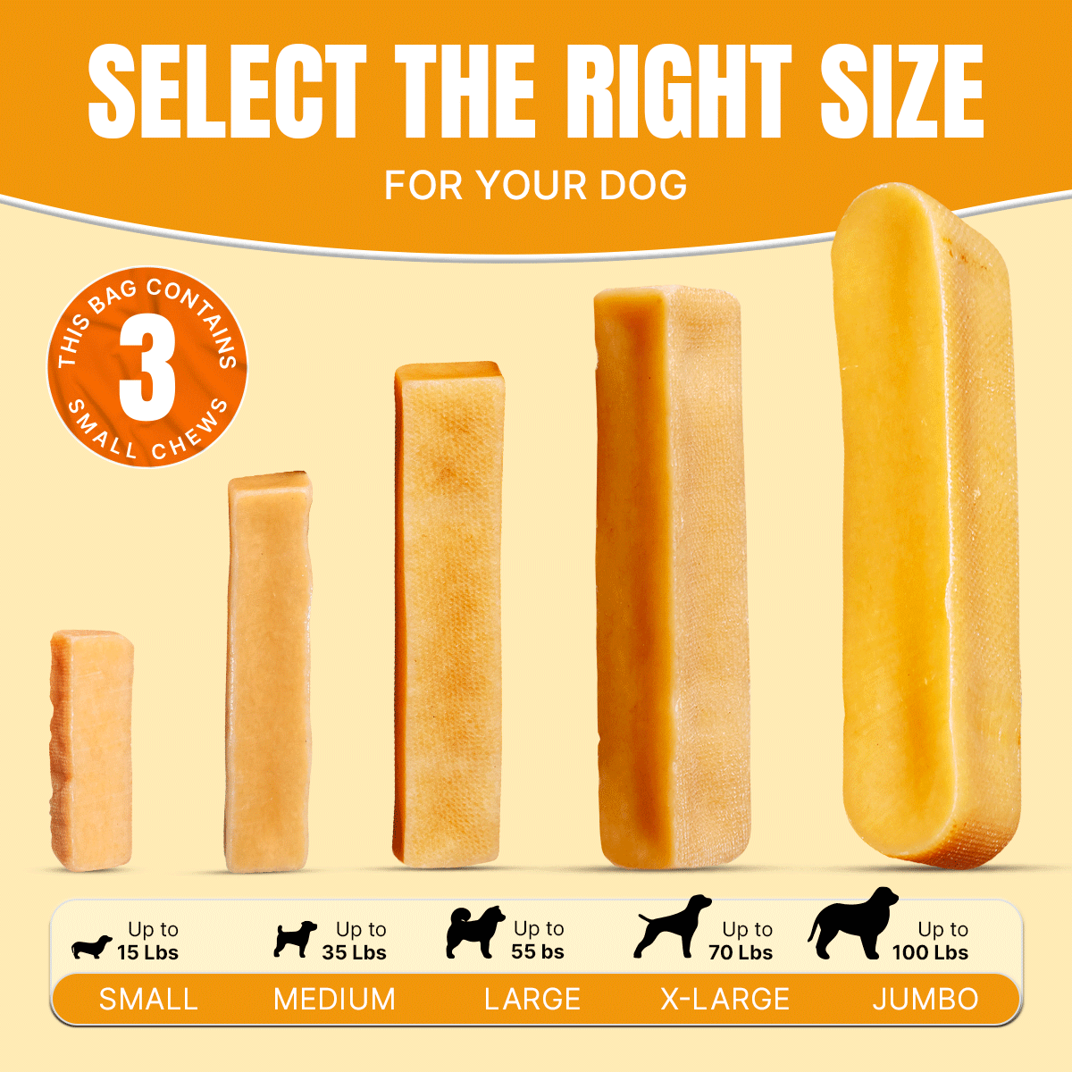 Tibetan Dog Chew for dogs under 15 lbs- Small
