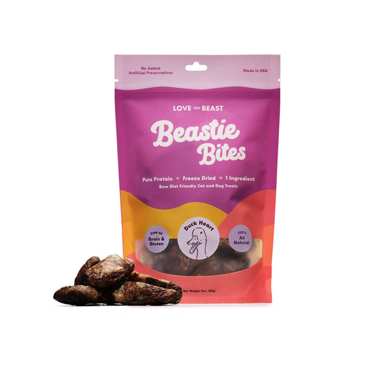 Freeze-Dried Duck Heart Dog & Cat Treat, 3-oz bag