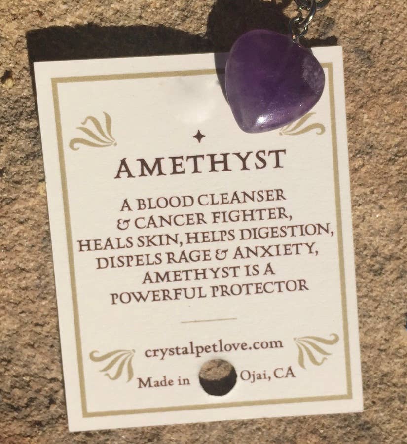 Amethyst Heart Pet Pendant