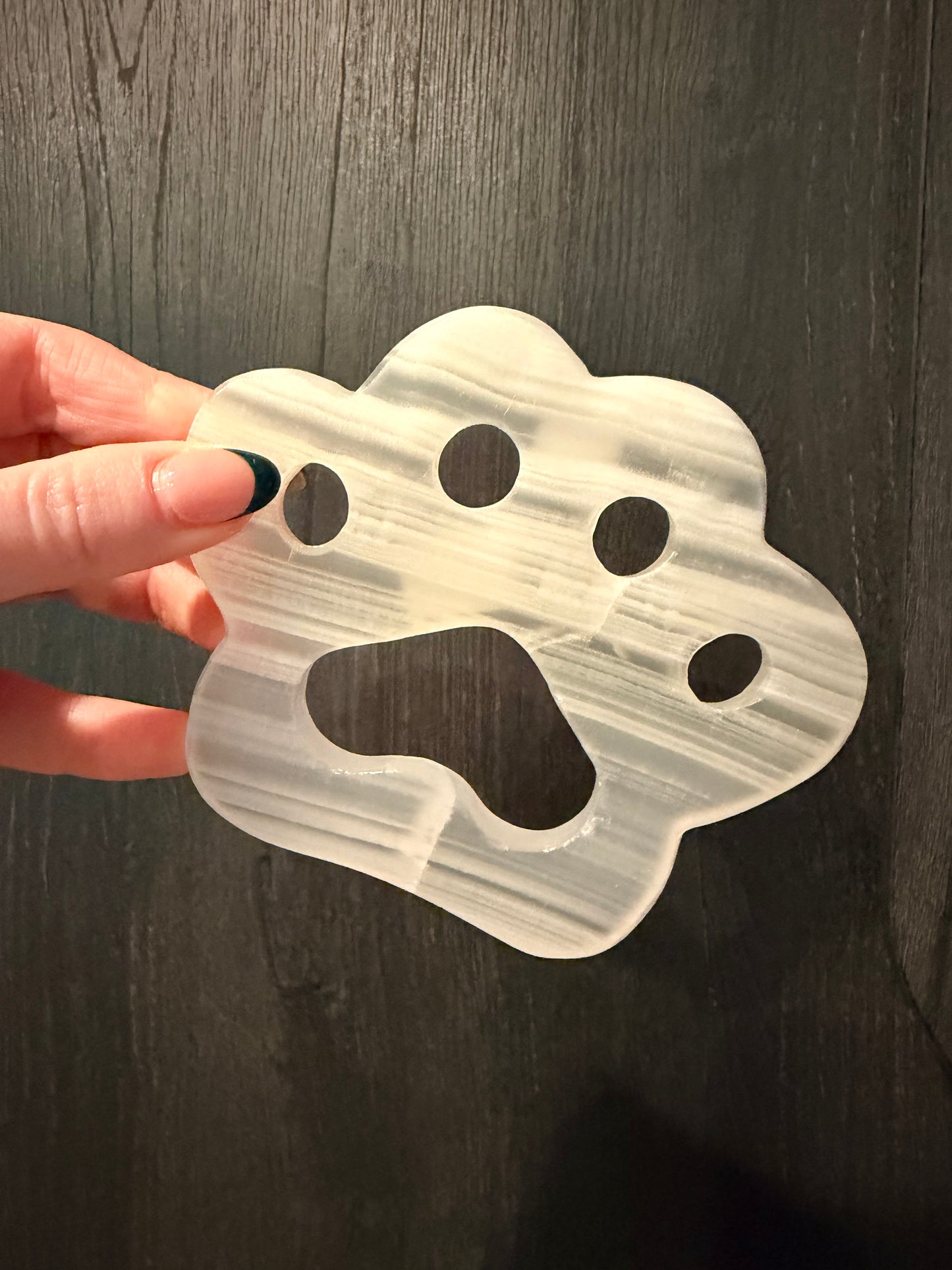 White Onyx Paw Carvings