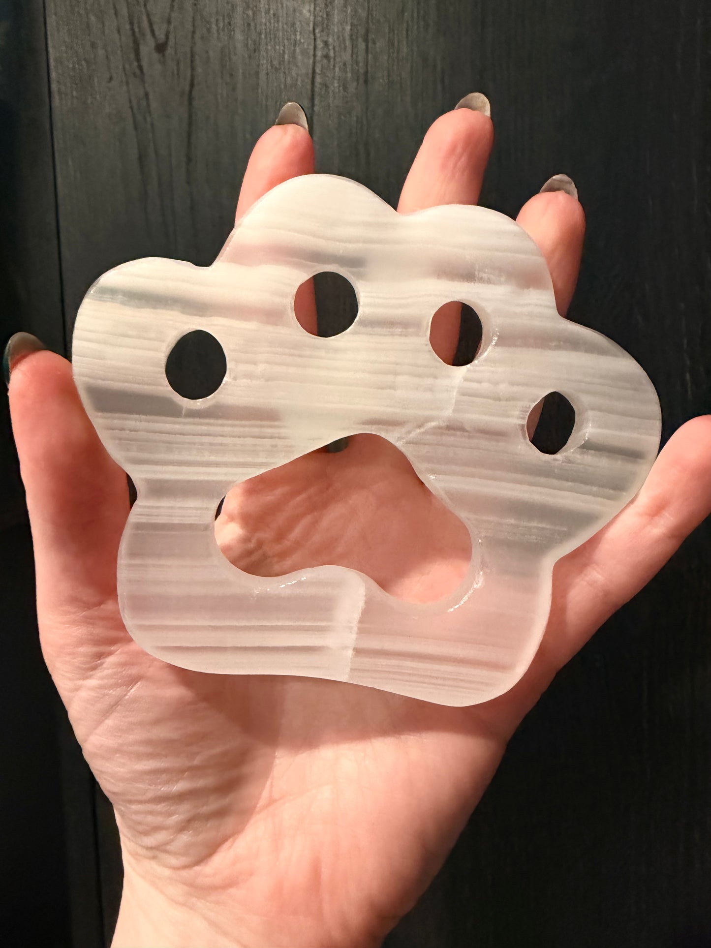 White Onyx Paw Carvings