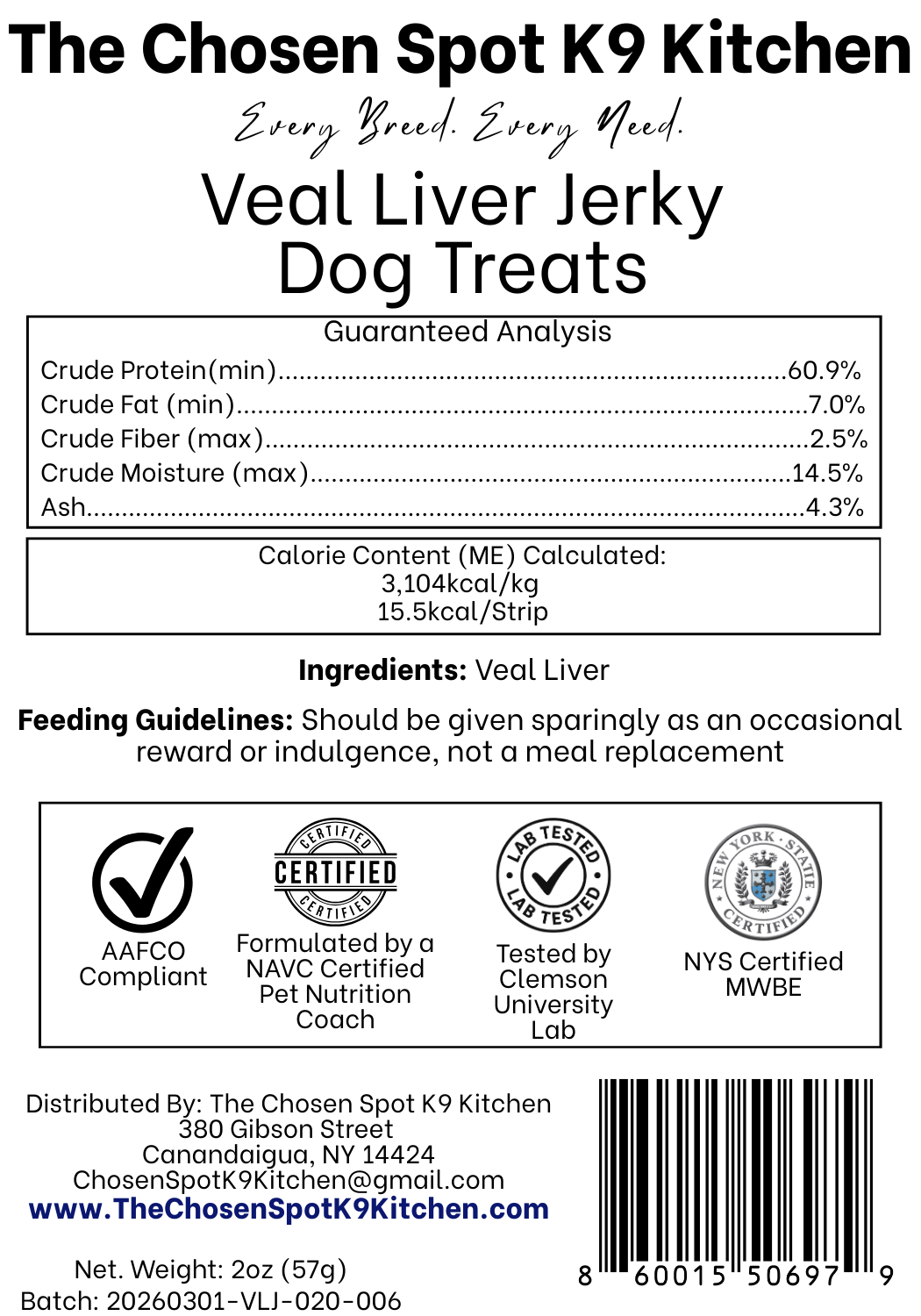 Veal Liver Jerky🥩 Handmade Organic Gluten-Free & Grain-Free Dog Treats