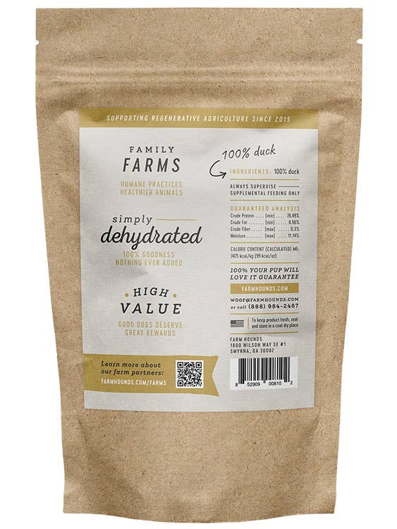 Duck Jerky Dog Treats - All-Natural - 3.5oz