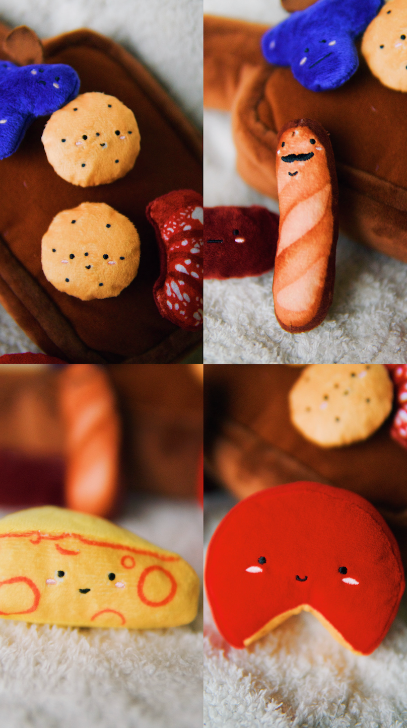 Barkuterie Board Multipiece Pet Plush Toy Ecofriendly