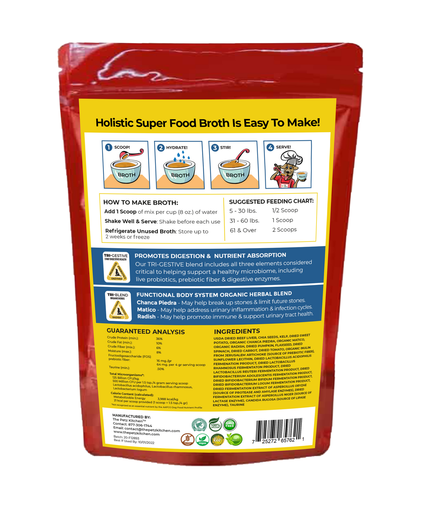 Super Food Broth Stone Breaker Support* the Petz Kitchen Dogs & Cats