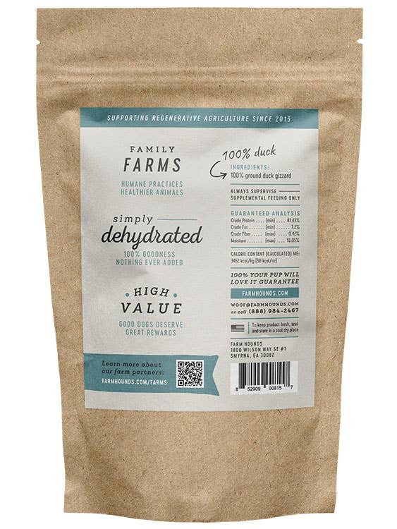 Duck Gizzard Treats - All-Natural - 4oz