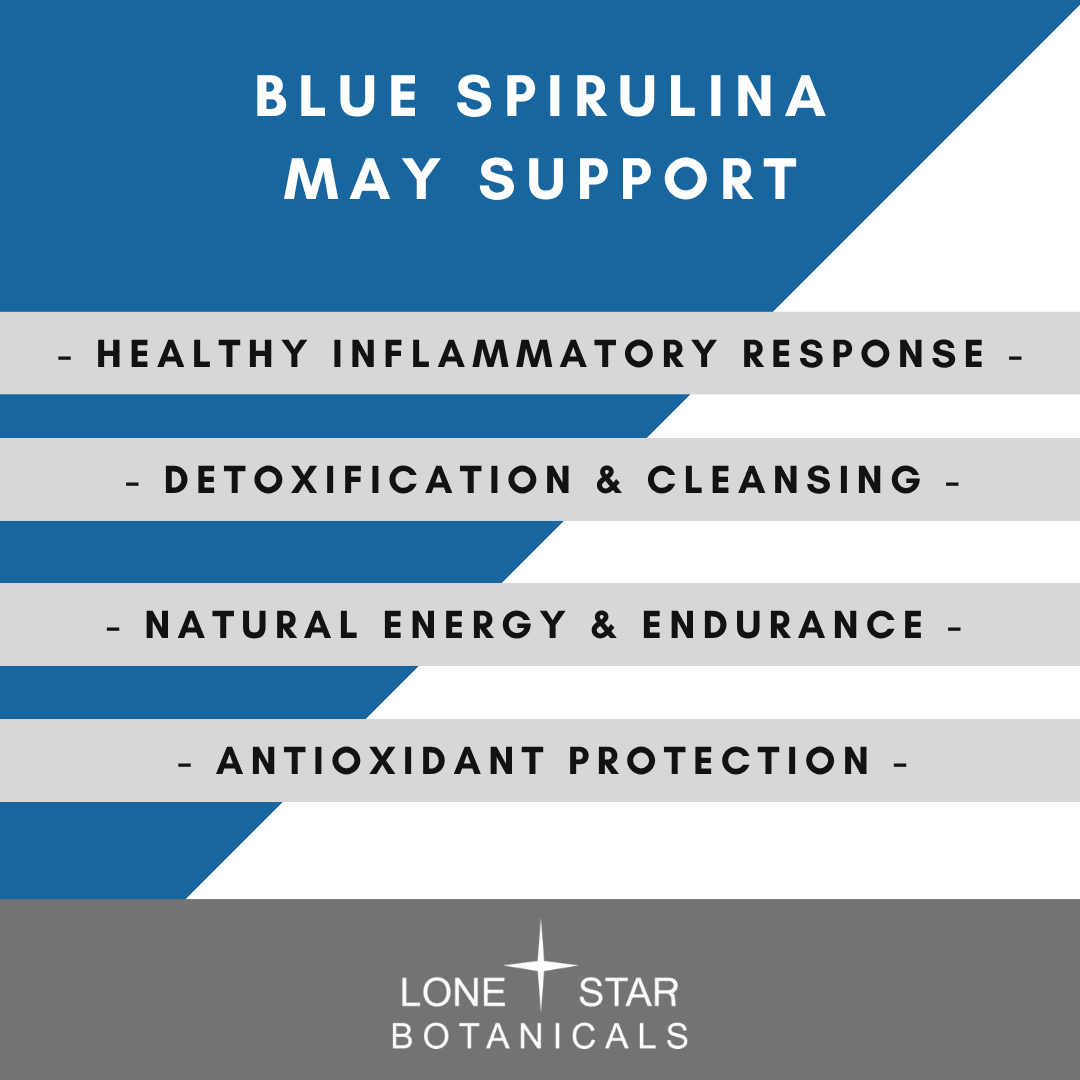 Organic Blue Spirulina Extract Powder Capsules -- 60ct