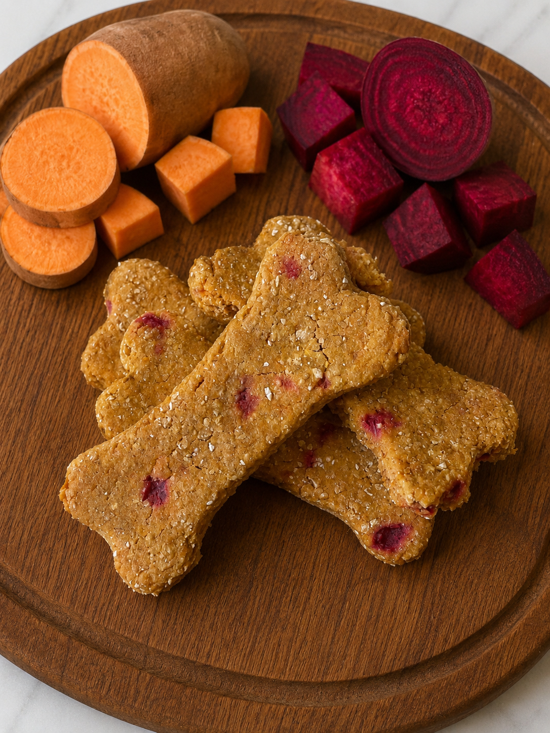 Sweet Potato and Beets Dog Treats - All Natural  - Crunchy