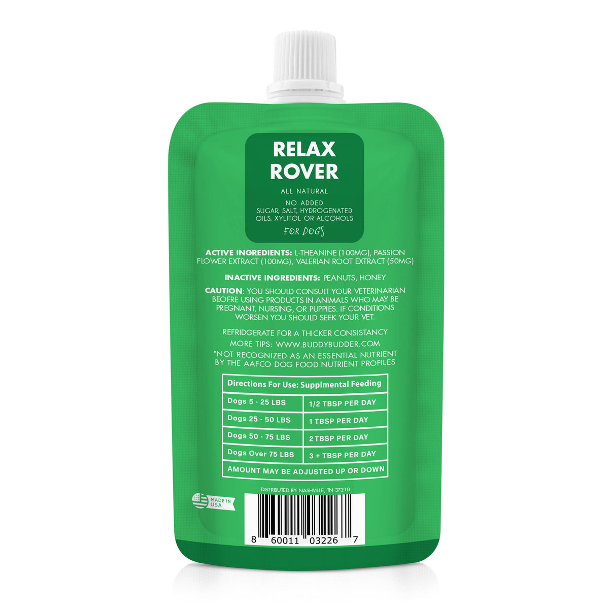 Relax Rover Buddy Budder  4oz Squeeze Packs