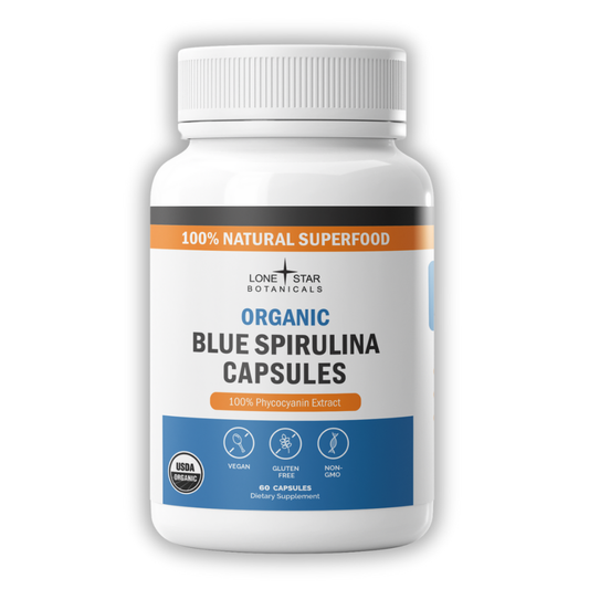 Organic Blue Spirulina Extract Powder Capsules -- 60ct