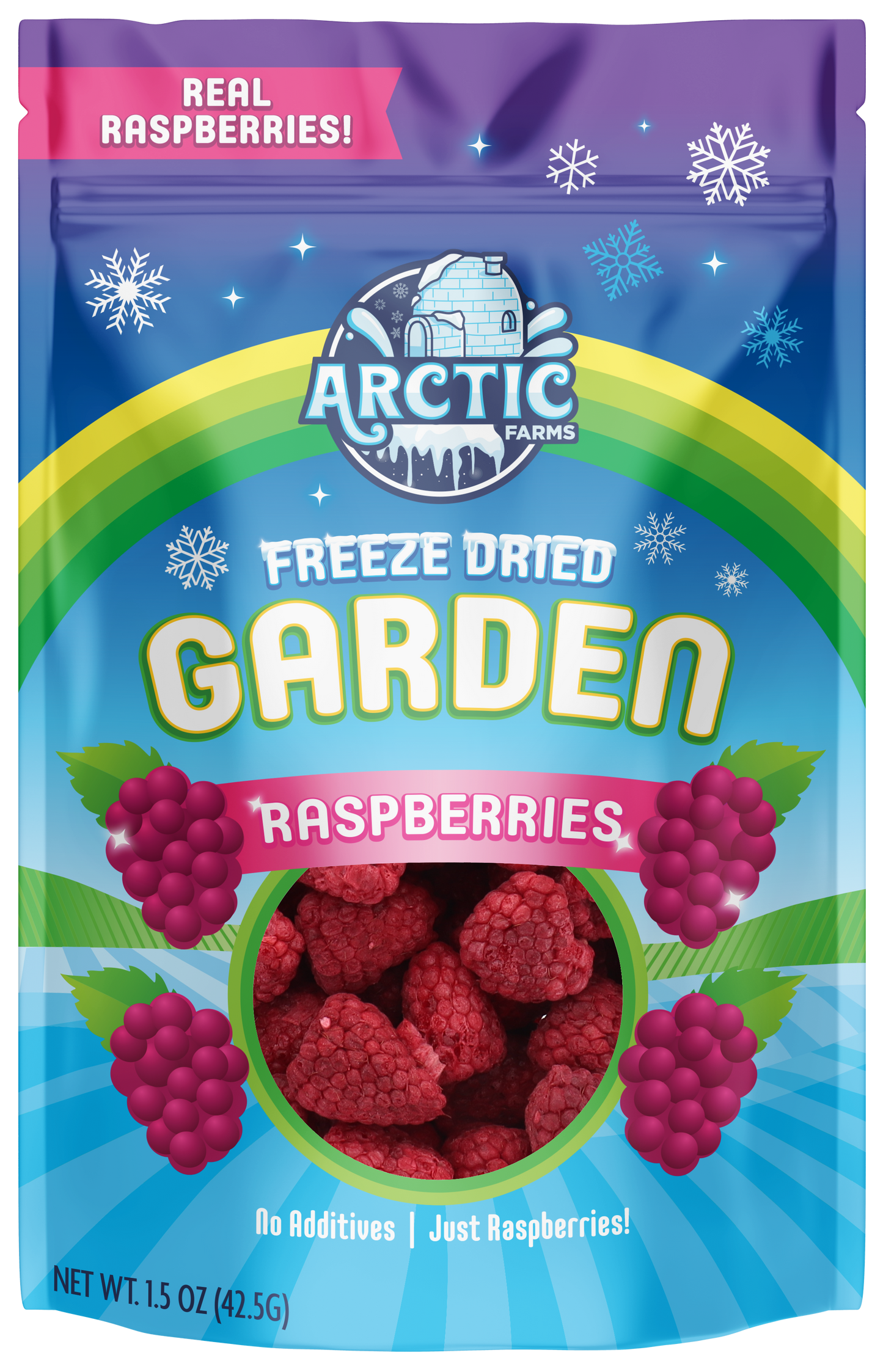 Arctic Farms Garden Freeze Dried Whole Raspberry -Real Fruit