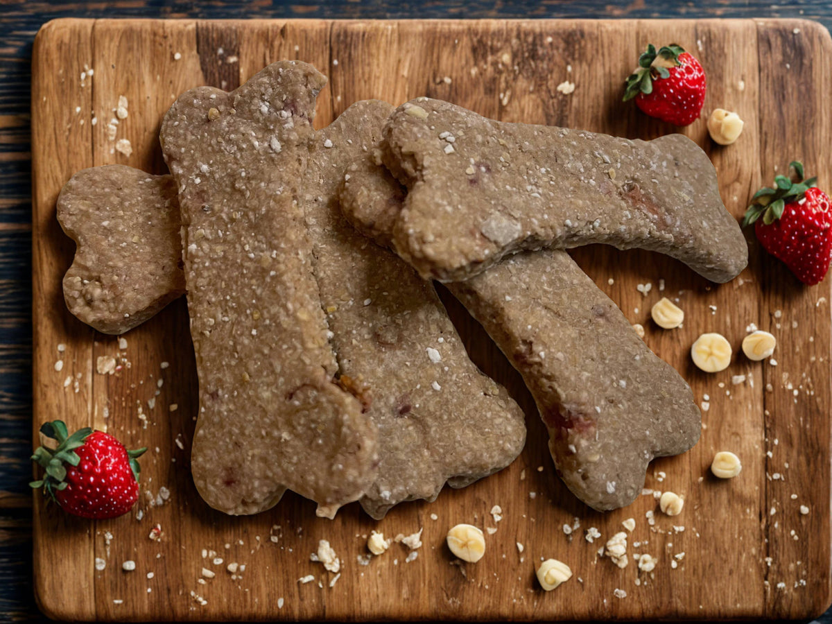 Strawberry Banana Munchies Dog Treats - All Natural - Crunch