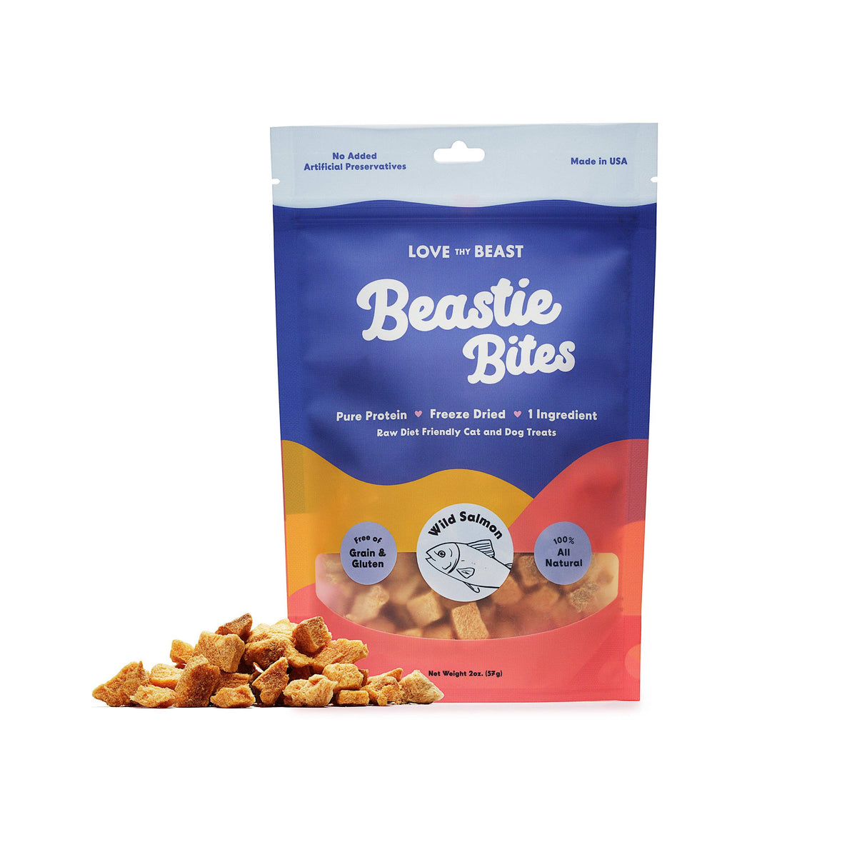 Freeze-Dried Wild Salmon Dog & Cat Treat, 2-oz bag