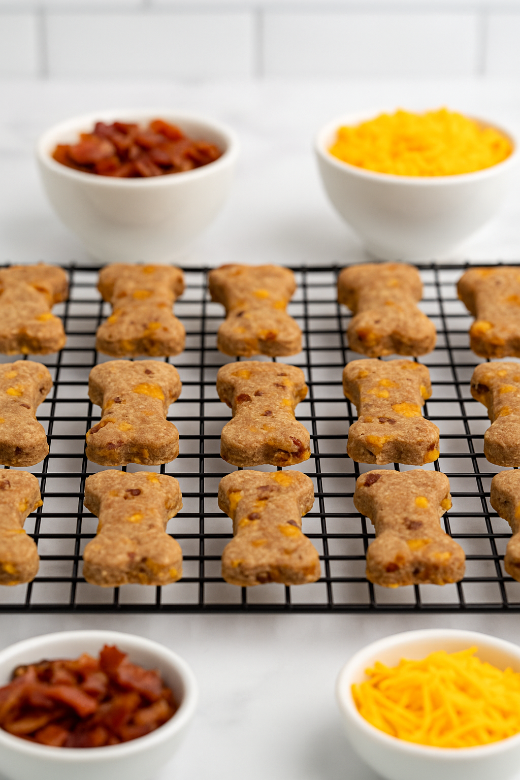 Bacon Cheddar Biscuit Organic Dog Treats with Duvall Farms Bacon 🥓