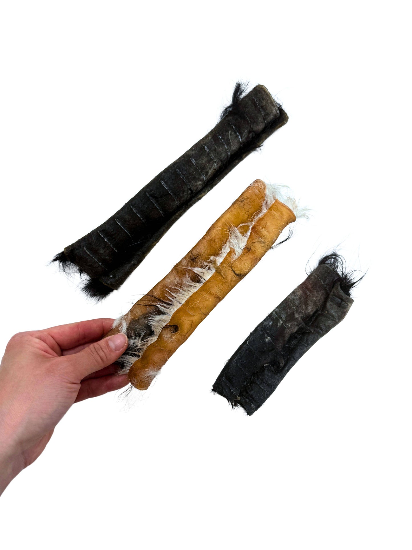 Grass-Fed Beef Rawhide Roll (Fur-On) | 12 Inches