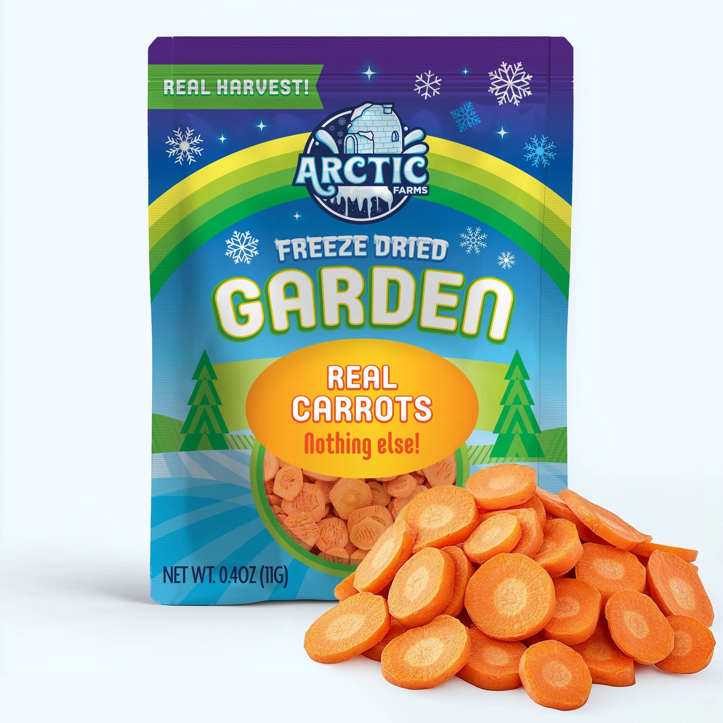 Arctic Farms Garden Freeze Dried Carrot Chips (Real Veggie)