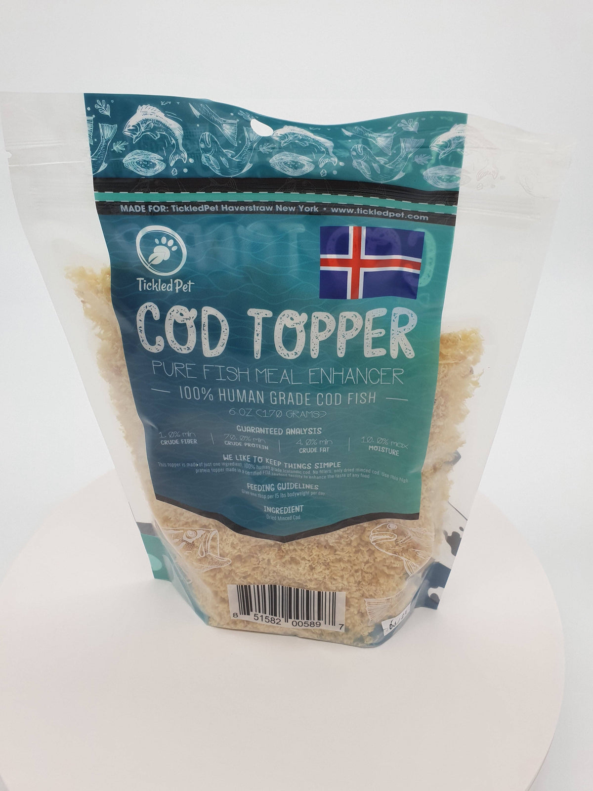 Cod Food Topper for dogs 6 oz retail bag