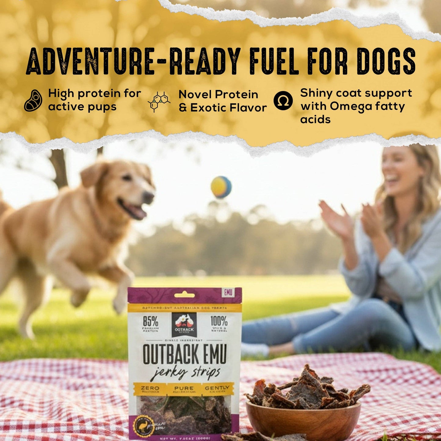 Emu Jerky Strips – Single Ingredient, 7 oz