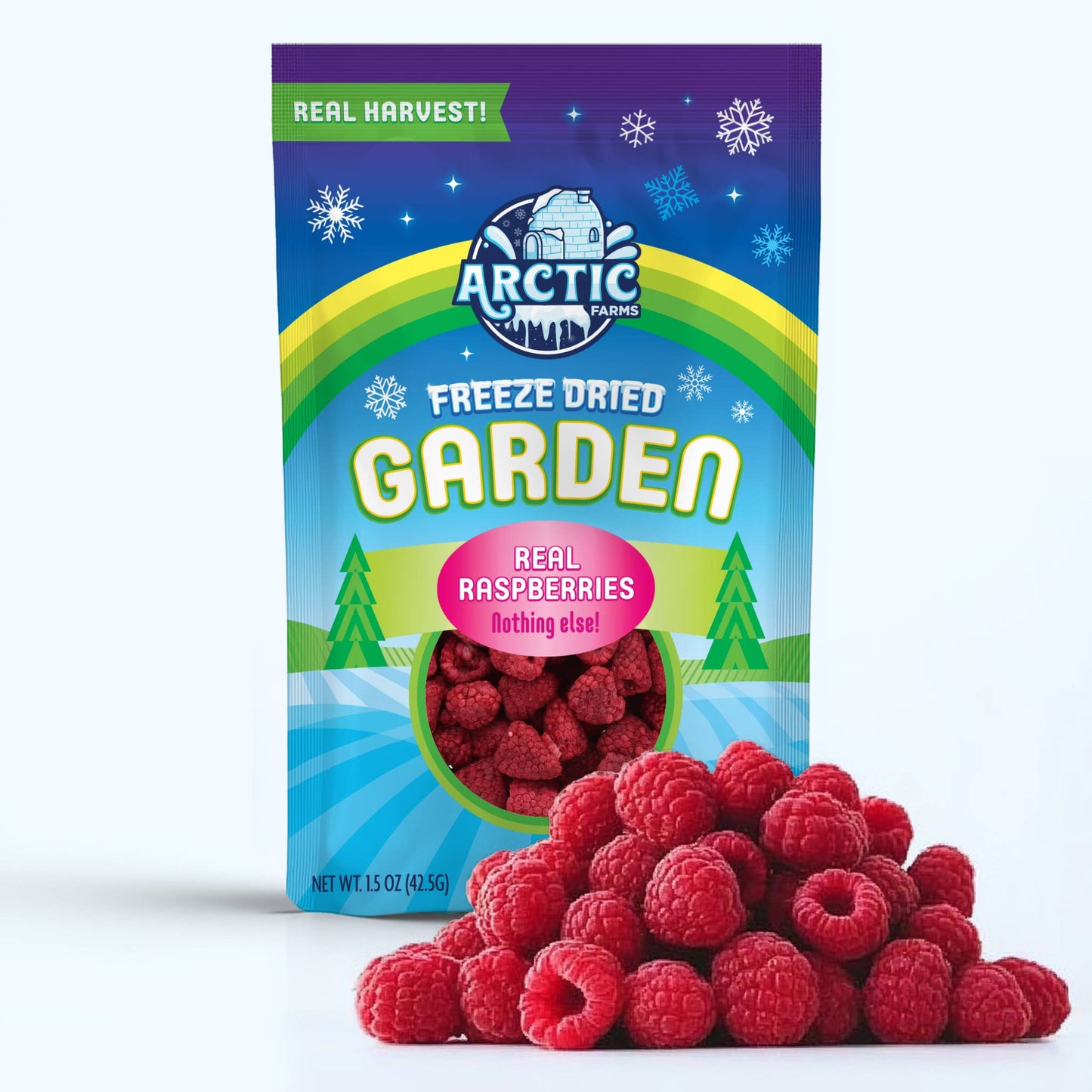Arctic Farms Garden Freeze Dried Whole Raspberry -Real Fruit