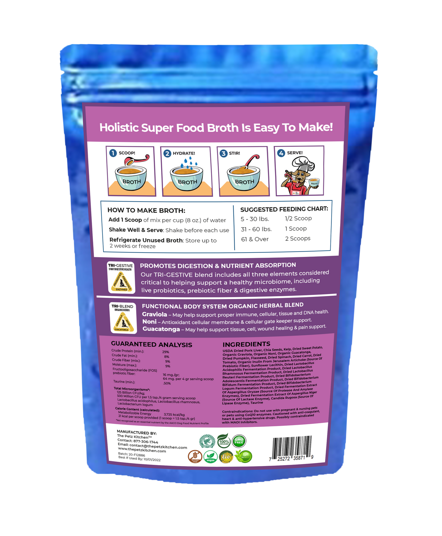 Super Food Broth Tissue & Cellular Support for Dogs* the Petz Kitchen Lipoma & Tissue Support*